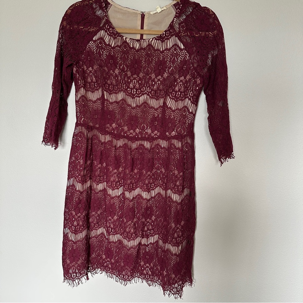 Mystree Burgandy Sheath Dress for Weddings Cocktail Parties